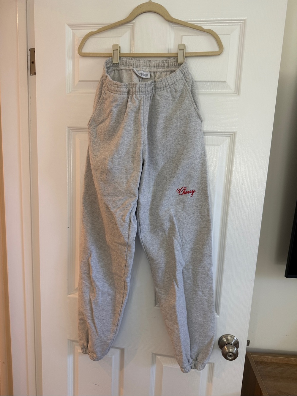 Cherry LA Grey Sweatpants with Red Logo